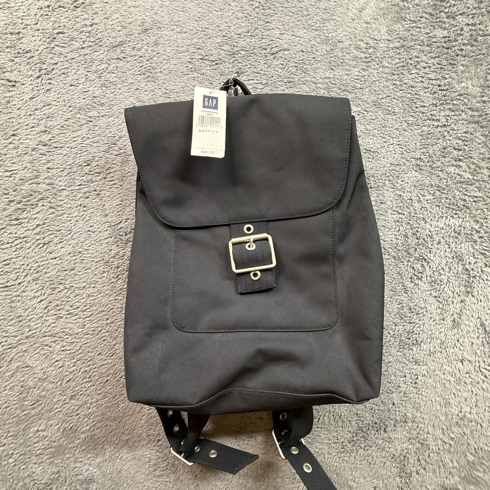 Vintage Y2K GAP Backpack Black NWT Magnetic Close Casual City Travel Bag